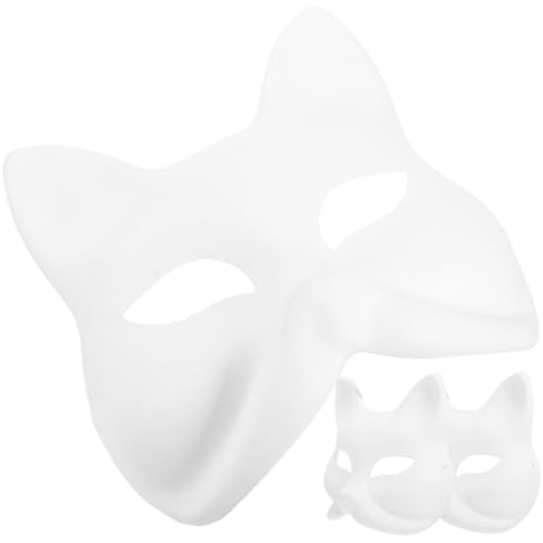MOLUCKFU 3st Diy Leere Handbemalte Fuchsmaske Unbemalte Maskerade Fälschung Studio Lackierbar Faux-fuchs-gesichtsmaske Fuchs Aufkleber Gepolsterte Augenmaske Maskerade Masken Weiß Papier MOLUCKFU 3st Diy Leere Handbemalte Fuchsmaske Unbemalte Maskerade Fälschung Studio Lackierbar Faux-fuchs-gesichtsmaske Fuchs Aufkleber Gepolsterte Augenmaske Maskerade Masken Weiß Papier von MOLUCKFU