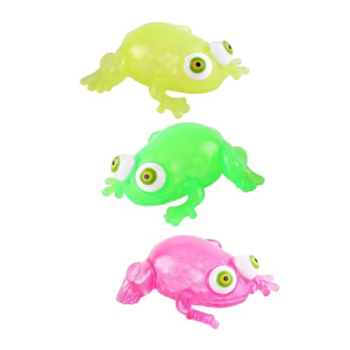MOLUCKFU Krabbel Spielzeug 3st Kneifen Partygeschenke Froschförmig Zusammendrücken Dehnbares Quetschspielzeug Fidgets Für Das Klassenzimmer Cartoon-zappelspielzeug Weiches Gummi von MOLUCKFU