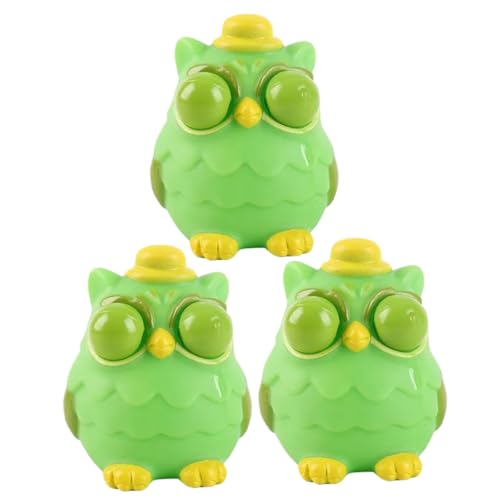MOLUCKFU 3st Prise Musik Eulenspielzeug Cartoon- Kleine Quetschspielzeuge Kleine Eule Partygeschenke Eulen-Squeeze- Squeeze- Für Angst PVC Green von MOLUCKFU