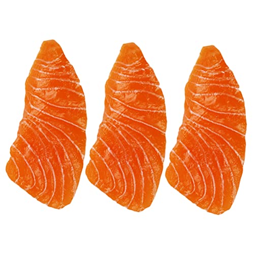MOLUCKFU 3st Simulation Lachs Lachsfälschung Gefälschter Fisch Naturgetreue Lachsscheiben Künstlich Lachs-Modell Gefälschte Lachsscheiben Realistisches Simulationsessen PVC Orange MOLUCKFU 3st Simulation Lachs Lachsfälschung Gefälschter Fisch Naturgetreue Lachsscheiben Künstlich Lachs-Modell Gefälschte Lachsscheiben Realistisches Simulationsessen PVC Orange von MOLUCKFU