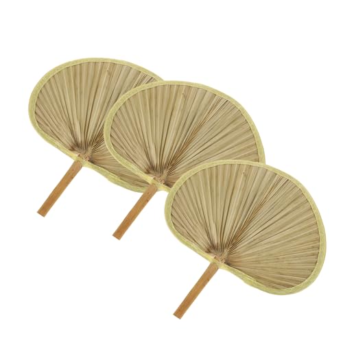 MOLUCKFU 3stücke Sommerfächer Aus Gewebtem Material Cooler Pu-fächer Dekorativer Fächer Wanddekoration Für Zuhause Handgemacht Leicht Und Sanft von MOLUCKFU