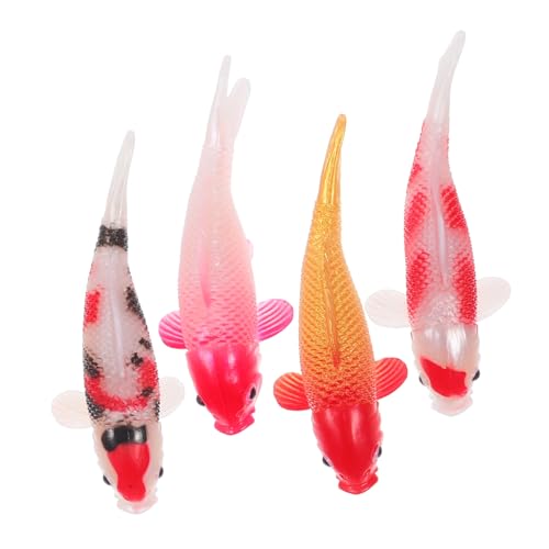 MOLUCKFU 4 Miniatur-fischfiguren: Realistische Künstliche Karpfenmodelle Für Aquarium, Feengarten-zubehör, DIY-terrarienhandwerk, Fotografie-Requisiten von MOLUCKFU