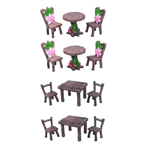 MOLUCKFU 4 Sätze Miniatur Tisch Stühle Handgefertigte Harz Miniaturen Möbel Realistische Pflanzen Deko Geeignet für Garten Bonsai Wohn Arbeitszimmer Kompakte Miniatur Figurine MOLUCKFU 4 Sätze Miniatur Tisch Stühle Handgefertigte Harz Miniaturen Möbel Realistische Pflanzen Deko Geeignet für Garten Bonsai Wohn Arbeitszimmer Kompakte Miniatur Figurine von MOLUCKFU