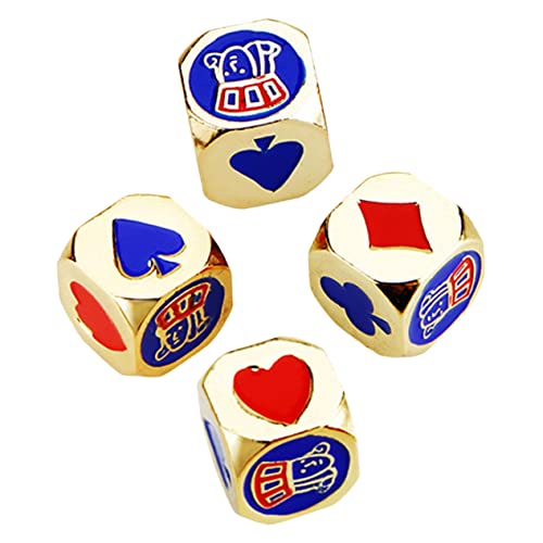 MOLUCKFU 4 Stück Pokerwürfel, Barwürfel, Kleine Würfel, Spiel Requisitenwürfel, Poker Metallwürfel, Ästhetische Würfel, Kinderwürfel, Spielwürfel, Praktische Würfel, Requisiten, von MOLUCKFU