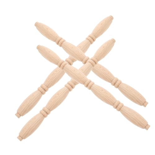 MOLUCKFU Mini-möbelspindeln Aus Holz 4 Stück DIY-möbelzubehör Miniatur-holzsäulen Puppenhaussäulen Treppe-Accessoires Garten-Dekoration Mini-Landschaft-Accessoires von MOLUCKFU