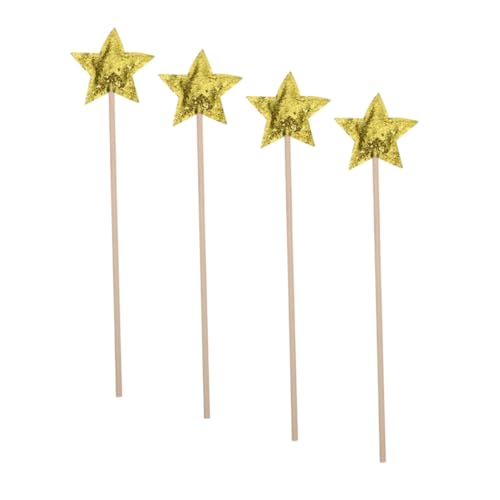 MOLUCKFU 4-teilige Stern-feenstäbe Für Kinder Pailletten-zauberstäbe Kostüm-Requisiten Für Cosplay-bühnenauftritte Langlebiges Material Einfach Zu Greifen von MOLUCKFU