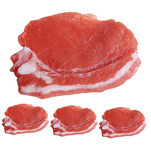 MOLUCKFU 4 Stück Schweinefleischimitat, Künstliches Fleisch, Kunstharz, Schweinefleischmodell, Simulation, Lebensechtes Fleisch, Simuliertes Schweinefleischscheibenmodell, Gefälschtes MOLUCKFU 4 Stück Schweinefleischimitat, Künstliches Fleisch, Kunstharz, Schweinefleischmodell, Simulation, Lebensechtes Fleisch, Simuliertes Schweinefleischscheibenmodell, Gefälschtes von MOLUCKFU