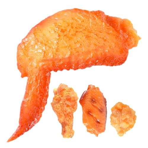 MOLUCKFU Lebenslange Qualität PVC Gefälschte Hähnchenschenkel Flügel Lebensmittel Modelle 4 Stücke für Shop Küche Display MOLUCKFU Lebenslange Qualität PVC Gefälschte Hähnchenschenkel Flügel Lebensmittel Modelle 4 Stücke für Shop Küche Display von MOLUCKFU