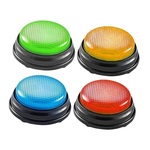 MOLUCKFU 4 Stück Teiliges Antwort Buzzer mit Individuellen Sounds Farbigen Spieltasten für Quizspiele Familien und Klassenzimmer Interaktion Reaktionsfördernd für Wettbewerbe und Partys von MOLUCKFU