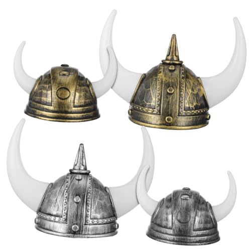 MOLUCKFU 4 Stück Teiliges Helm mit Hörnern Leichte Handgefertigte Mittelalterliche Helme für Karneval Halloween und Rollenspiel Vielseitiges Partyzubehör für Schulaufführungen und von MOLUCKFU