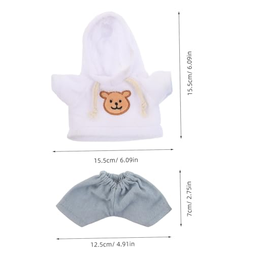 MOLUCKFU 4 Stück Teiliges Kuscheltiersachen für Bären Süße Plüschbärenkleidung mit Hoodie und Jeans Passgenaue Kleidung für Kleine Stofftiere DIY Outfit für Plüschtierliebhaber von MOLUCKFU