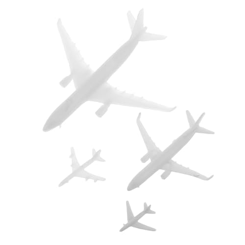 MOLUCKFU 4 Stück Teiliges Miniatur Flugzeug Modell Kunststoff Flugzeug Dekoration für Landschaftsplanung Mikro Landschaft Stadtplanung Sammlerfiguren Detaillierte Handwerkskunst von MOLUCKFU