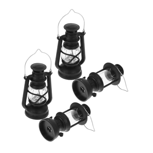 MOLUCKFU 4 Stück Teiliges Miniatur Kerosinlampen aus Langlebigem Material Retro Vintage Design Kleine Puppenhausdekoration für Festliche Mikro Landschaften und Sammlungen von MOLUCKFU