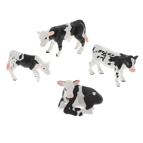 MOLUCKFU 4 Stück Tiermodell bauernhoftiere kinderspielzeug Spielzeugkühe Realistische Tierfiguren für Lernzwecke Bauernhoftierfiguren Viehfarmfiguren Kühe Plastik von MOLUCKFU