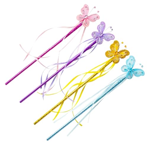 MOLUCKFU Fairy Party 4 Stück Leuchtende Schmetterlinge Feenstab Für Mädchen von MOLUCKFU