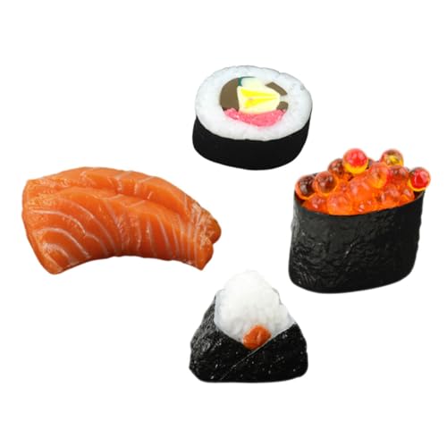 MOLUCKFU 4 Teiliges Simulations Lebensmittelmodell, Gefälschte Lebensmittel Requisite, Realistisches Onigiri Modell, Künstliches Sushi , Gefälschtes Sushi, Fotografie Requisiten, von MOLUCKFU