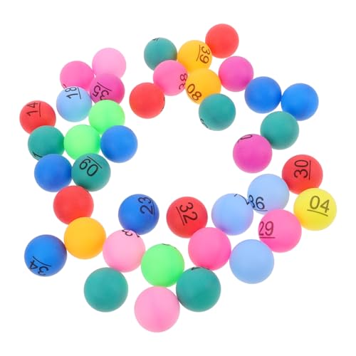 MOLUCKFU 40 Stück Teiliges Nummeriertes Plastikbälle für Tombola raffles Partyspiele Bar Geburtstagsfeiern Bunte Gewinnkugeln Einfache Organisation von MOLUCKFU