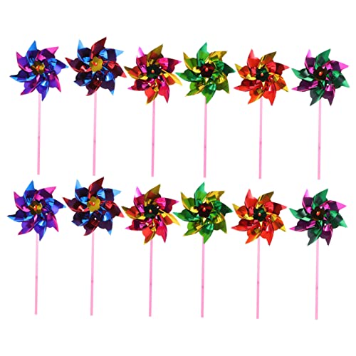 MOLUCKFU 40St Bunte kleine Windmühle Kinderspielzeug Windrad-Kit Outdoor draußen spielzeuge Windräder für den Garten Regenbogen-Gastgeschenke Plastik von MOLUCKFU
