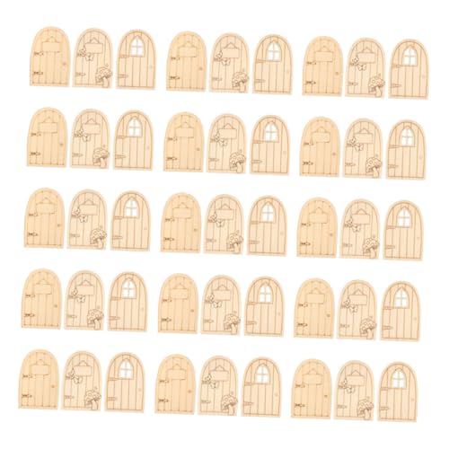 MOLUCKFU 45 Stück Teiliges Mini-Holz-märchentür- Unlackierte Miniatur-türen für DIY-bastelprojekte Vielseitige Dekoration für Feengarten Puppenhaus Baumdeko Kreative Innen Gartengestaltung von MOLUCKFU