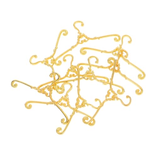 MOLUCKFU 48 Stück Doll House Metall -Kleidung Rack Miniaturbekleidungsbügel Puppenhauskleidung hängen Mini-Puppenhaus-Kleiderbügel Puppen -Outfit -Halter Dollhouse Garderobenzubehör Golden von MOLUCKFU