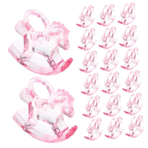 MOLUCKFU 48 Teilige Babyparty Dekorationen, Acryl Schaukelpferd Statue, Schaukelpferd Schmuck, Babyparty Schreibtisch Dekoration, Schreibtisch Ornament, Babyparty Tischdekoration, Acryl von MOLUCKFU
