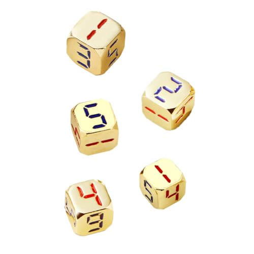 MOLUCKFU 5er Metall Zahlenwürfel Satz Große Spielwürfel 13 Mm Runde Ecken Würfel Für Brettspiele Und Mathespiele MOLUCKFU 5er Metall Zahlenwürfel Satz Große Spielwürfel 13 Mm Runde Ecken Würfel Für Brettspiele Und Mathespiele von MOLUCKFU