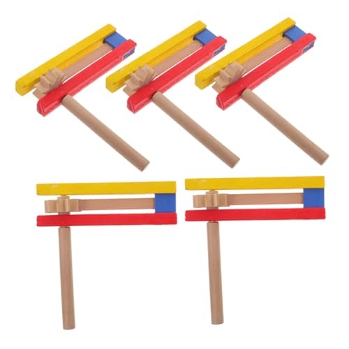 MOLUCKFU 5 Stück Teiliges Holz Spinning Ratchet Selbstrotierende Geräuschmacher Musikinstrumente für Sportveranstaltungen Geburtstagsfeiern Atmosphäreverbesserer Einfach zu Bedienen von MOLUCKFU