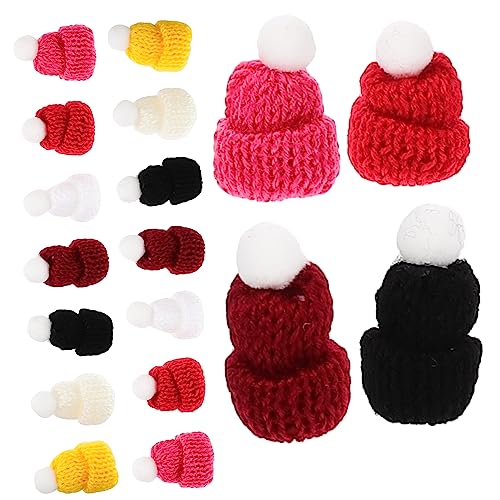 MOLUCKFU 50 Stück Mini Strickmützen Bunte Miniatur Häkelmützen Für Basteln Und Puppendekorationen Wiederverwendbare Kleine Häkelmützen Mit Lebhaftem Farbmix Für DIY Partydeko Und von MOLUCKFU