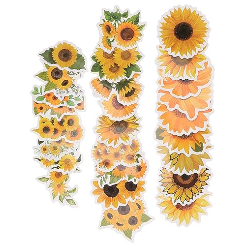 MOLUCKFU 50 Stück Blumen-aufkleberbögen – Sonnenblumen-Garten- -Aufkleber Für Wasserflasche Laptop Helm Ästhetisches von MOLUCKFU