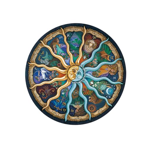 MOLUCKFU 500 Stück Teiliges Rundes Sternzeichen Puzzle aus Papier für Erwachsene Buntes Präzise Geschnittenes Jigsaw Puzzle Langlebig und Edukativ für Familie und Freunde MOLUCKFU 500 Stück Teiliges Rundes Sternzeichen Puzzle aus Papier für Erwachsene Buntes Präzise Geschnittenes Jigsaw Puzzle Langlebig und Edukativ für Familie und Freunde von MOLUCKFU