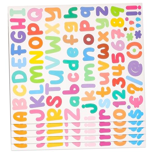 MOLUCKFU 5Pcs Name Tag Label Aufkleber Farbenfroh wasserdichte Selbstklebende Name Aufkleber Für Themenparty-Besprechung Label 6 Blätter Verpackter Alphabet-Aufkleber Für Handwerk von MOLUCKFU