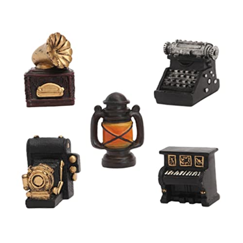 MOLUCKFU 5-teiliges Klaviermodell Aus Kunstharz Miniatur-Retro-Lampe Miniatur-Plattenspieler Miniatur-hausbedarf für Jungen und Mädchen MOLUCKFU 5-teiliges Klaviermodell Aus Kunstharz Miniatur-Retro-Lampe Miniatur-Plattenspieler Miniatur-hausbedarf für Jungen und Mädchen von MOLUCKFU