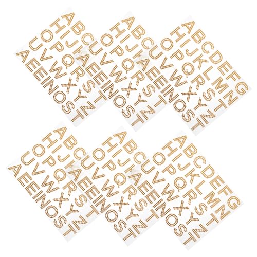 MOLUCKFU 6 Bögen Acrylbuchstaben Strass Aufkleber Multifunktionsaufkleber Glitzerbuchstabenaufkleber Schmuckaufkleber Handyhülle DIY Aufkleber DIY Dekorative Aufkleber Strass Zum Basteln von MOLUCKFU