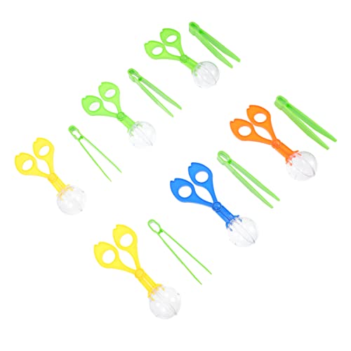 MOLUCKFU 6 Sets Jungen und Mädchen Outdoor Insekten Fangen Werkzeug Kit Kunststoff Pinzette und Schere Clip Spielzeug für Pädagogisches Spielen von MOLUCKFU