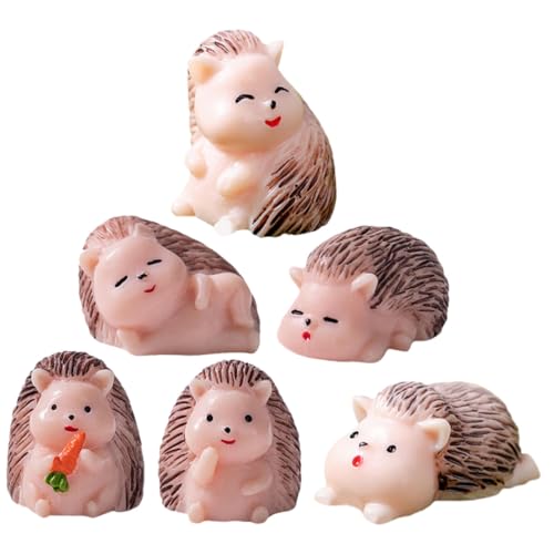 MOLUCKFU Kleine Igel-Ornamente Aus Kunstharz Hübsche Gartendeko-Figuren Für Blumentöpfe Und Rasen von MOLUCKFU