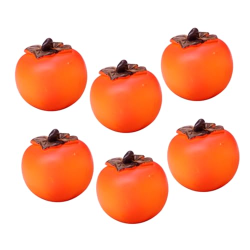 MOLUCKFU 6stücke Teiliges Realistische Miniatur Obstmodelle Dekorative Gefälschte Persimmon Früchte Für Puppenhaus Und Fotorequisiten Langlebige Dekoration von MOLUCKFU