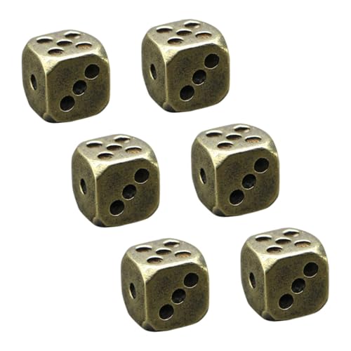 MOLUCKFU 6 Stück Retro-würfel Im Antiken Stil Kleine Spielwürfel Spielrequisiten Aus Messing Robust Und Langlebig Für Partys Und Familienfeiern MOLUCKFU 6 Stück Retro-würfel Im Antiken Stil Kleine Spielwürfel Spielrequisiten Aus Messing Robust Und Langlebig Für Partys Und Familienfeiern von MOLUCKFU