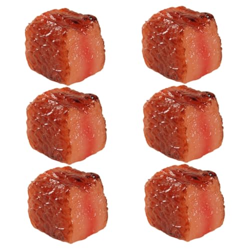 MOLUCKFU 6 Stück Simulierte Rindernuggets, Fotografie, Fleischmodell, Gefälschtes Lebensmittel, Rindfleischmodell, Küchendekor, Gefälschtes Fleisch, Lebensmittelmodell, Künstliches von MOLUCKFU