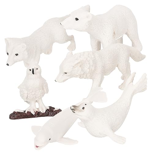 MOLUCKFU 6 Stück Robuste Tierfiguren Aus Abs-Material Kinderspielzeug Pädagogisch Wertvoll Für Die Inneneinrichtung von MOLUCKFU