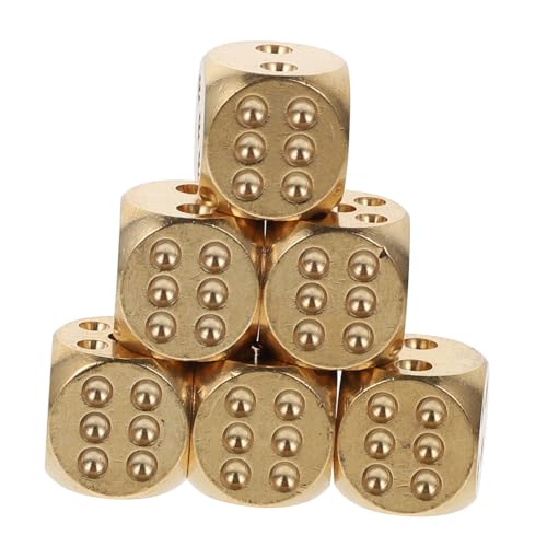 MOLUCKFU 6 Stücke Einfache Stil Messing Dice Small Spiel Würfel Spiel Requirs Kleine Spiel Würfel MOLUCKFU 6 Stücke Einfache Stil Messing Dice Small Spiel Würfel Spiel Requirs Kleine Spiel Würfel von MOLUCKFU
