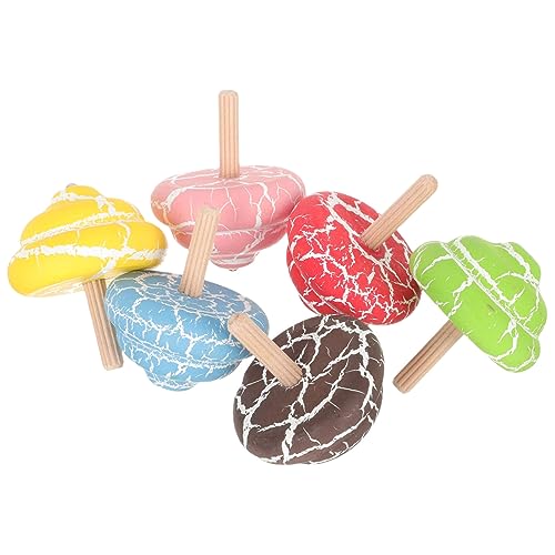 MOLUCKFU 6 Teiliges Kreisel Für Kleinkinder B Kinderspielzeug Rotierendes Gyro Gyro Für Partygeschenke Gyro Gyro Gyroskope Kinderspielzeug Holz von MOLUCKFU