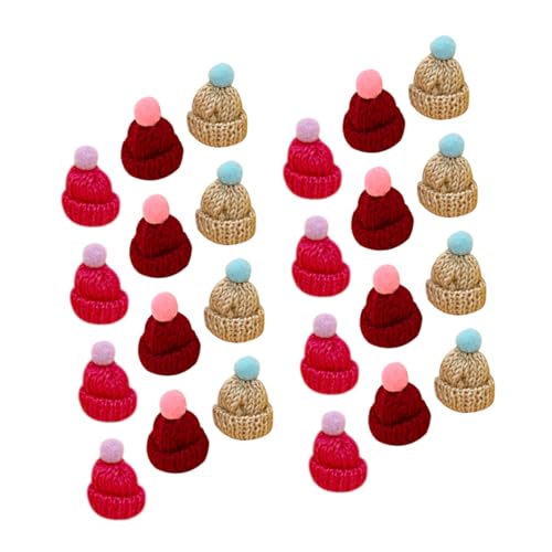MOLUCKFU 60 Stück Mini Mützen, Mini Weihnachtsmützen, Zubehör Zur Kopfschmuckherstellung, DIY Zubehör, Mini Strickmützen, Mini Weihnachtsmützen, DIY Mini Strickmützen, DIY Bastelzubehör, von MOLUCKFU