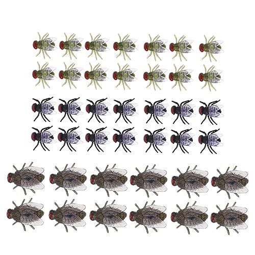 MOLUCKFU Kunststoff Schwarz Blowfly Modelle 60 Stück Halloween Streich Spielzeug für Party Favors Jungen und Mädchen von MOLUCKFU