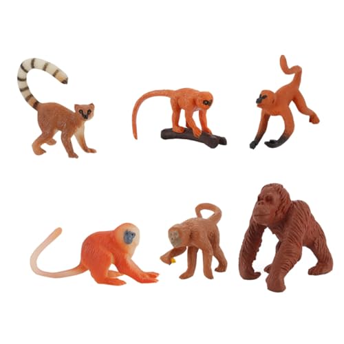 MOLUCKFU 6St Affenmodell Miniatur Tiermodell-Verzierungen lustige Tiermodelle Spielzeugfigur für kinderspielzeug lustige Affenspielzeuge Simulation Affendekore Plastik von MOLUCKFU
