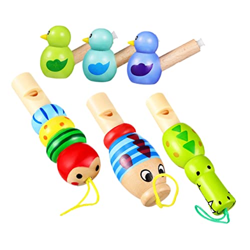 MOLUCKFU Dauerhafte Kinder Pfeife Spielzeug 6 Stücke Tier Form Holz Pvc Musikinstrumente Party Liefert Zufällig Stil von MOLUCKFU