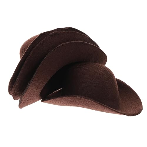 MOLUCKFU 6St Mini-Cowboyhut cowboyhut mini cowboyhut Zubehör für Puppenmützen Cowboyhut für Accessoire für Puppen Mini-Puppenmütze kleine Hüte für Puppen Stoff Light Brown von MOLUCKFU