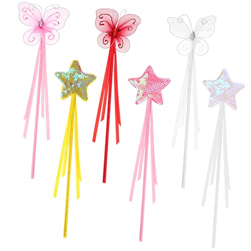 MOLUCKFU Cosplay Fee Zauberstäbe Kit 6 Stücke Mädchen Prinzessin Zauberstäbe Schmetterling Stern Für Partys MOLUCKFU Cosplay Fee Zauberstäbe Kit 6 Stücke Mädchen Prinzessin Zauberstäbe Schmetterling Stern Für Partys von MOLUCKFU