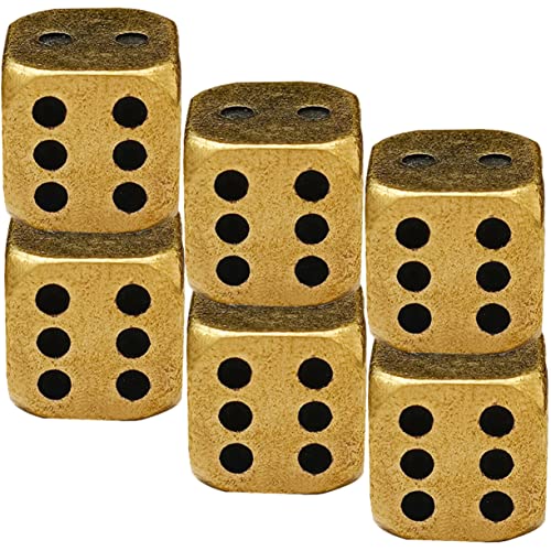 MOLUCKFU 6Stücke Messing Würfel Seitige Würfel für Brettspiele Retro Bar Gaming Zubehör Langlebige und Sichere Würfel mit Abgerundeten Ecken für Zuhause MOLUCKFU 6Stücke Messing Würfel Seitige Würfel für Brettspiele Retro Bar Gaming Zubehör Langlebige und Sichere Würfel mit Abgerundeten Ecken für Zuhause von MOLUCKFU