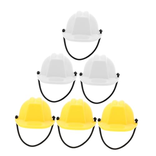 MOLUCKFU 6Stücke Mini Bauhelm für Puppen Realistischer Kunststoffhelm und Stabil und Langlebig Perfektes Dekorationsmodell für Puppenhäuser und Baustellen von MOLUCKFU