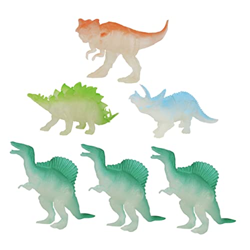 MOLUCKFU 6stücke Mini Dinosaurier Spielzeug Modelle Mit Nachleuchtenden Effekten Realistische Und Farbige Nachbildung Für Geburtstagsgeschenke Und Spielzeug-sammlungen von MOLUCKFU